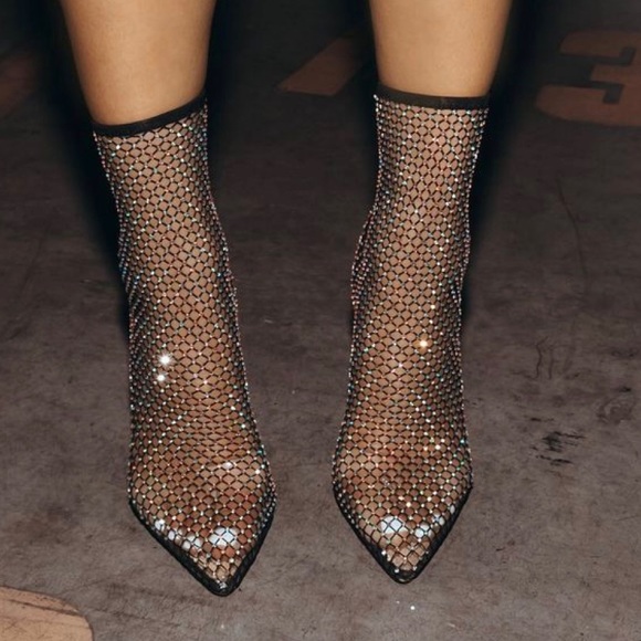Simmi diamond fishnet bootie - Picture 3 of 8
